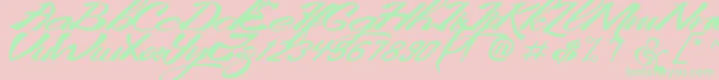 KingCityFreeFont Font – Green Fonts on Pink Background