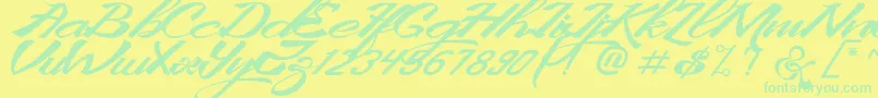 KingCityFreeFont Font – Green Fonts on Yellow Background