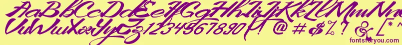 KingCityFreeFont Font – Purple Fonts on Yellow Background