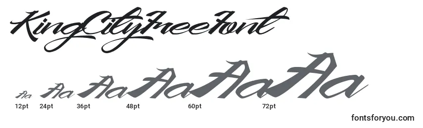 KingCityFreeFont font sizes