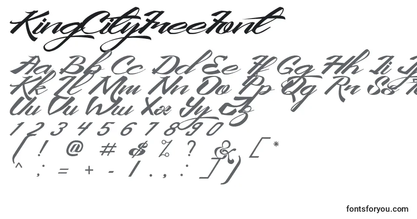 characters of kingcityfreefont font, letter of kingcityfreefont font, alphabet of  kingcityfreefont font