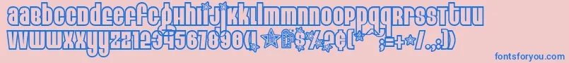 Czcionka EightTrackProgram3 – niebieskie czcionki na różowym tle