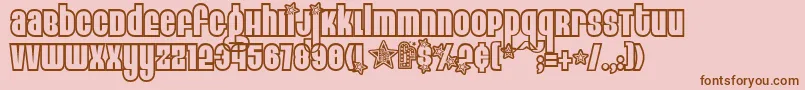 EightTrackProgram3 Font – Brown Fonts on Pink Background