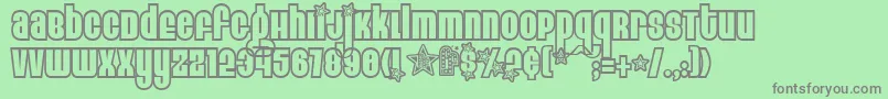 EightTrackProgram3-Schriftart – Graue Schriften auf grünem Hintergrund