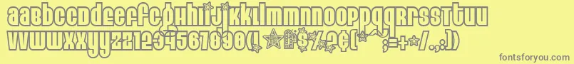 EightTrackProgram3 Font – Gray Fonts on Yellow Background