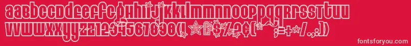 EightTrackProgram3 Font – Pink Fonts on Red Background