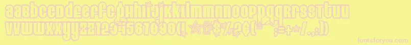 EightTrackProgram3 Font – Pink Fonts on Yellow Background