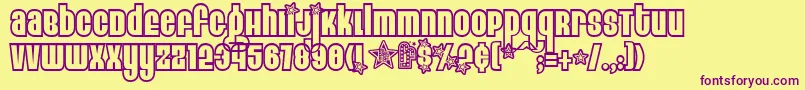EightTrackProgram3 Font – Purple Fonts on Yellow Background