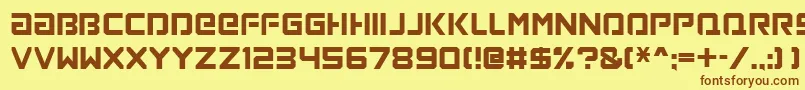 フォントLoaded – 茶色の文字が黄色の背景にあります。