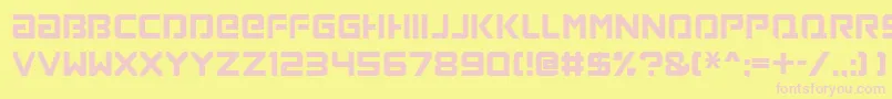 Loaded-fontti – vaaleanpunaiset fontit keltaisella taustalla