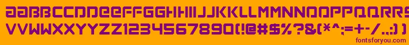 Loaded-fontti – violetit fontit oranssilla taustalla