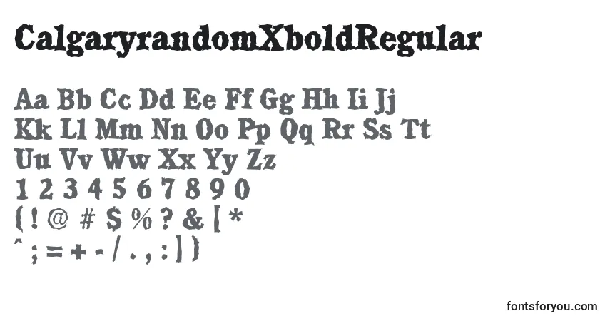 CalgaryrandomXboldRegularフォント–アルファベット、数字、特殊文字
