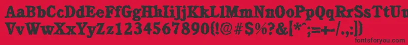 CalgaryrandomXboldRegular Font – Black Fonts on Red Background