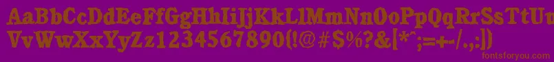 CalgaryrandomXboldRegular Font – Brown Fonts on Purple Background