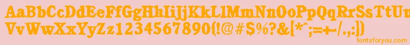 CalgaryrandomXboldRegular Font – Orange Fonts on Pink Background