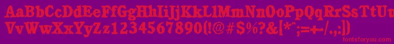 CalgaryrandomXboldRegular Font – Red Fonts on Purple Background