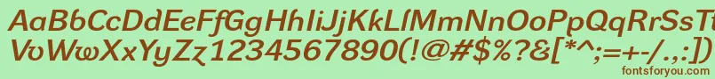 DynagrotesklxeBolditalic Font – Brown Fonts on Green Background