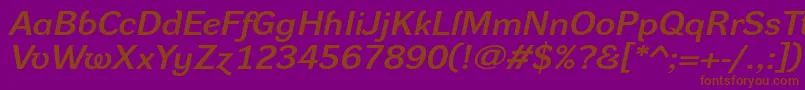 DynagrotesklxeBolditalic Font – Brown Fonts on Purple Background