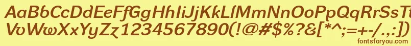 DynagrotesklxeBolditalic Font – Brown Fonts on Yellow Background
