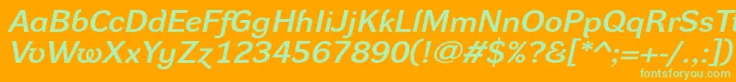 DynagrotesklxeBolditalic Font – Green Fonts on Orange Background
