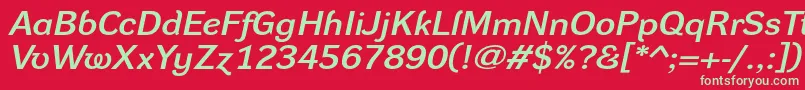 DynagrotesklxeBolditalic Font – Green Fonts on Red Background