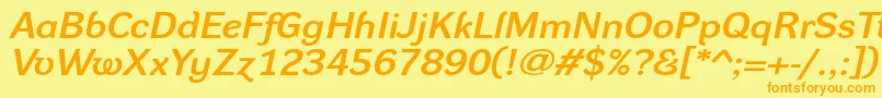 DynagrotesklxeBolditalic Font – Orange Fonts on Yellow Background