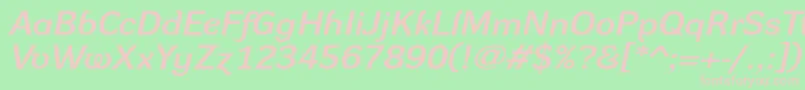 DynagrotesklxeBolditalic Font – Pink Fonts on Green Background