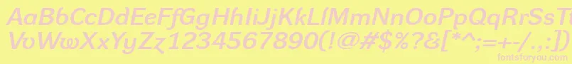 DynagrotesklxeBolditalic Font – Pink Fonts on Yellow Background