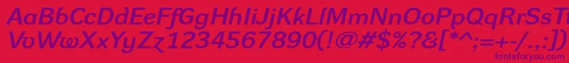 DynagrotesklxeBolditalic Font – Purple Fonts on Red Background