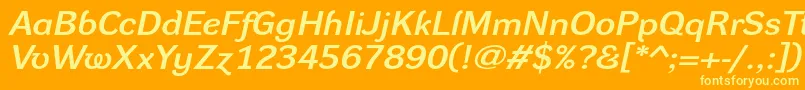 DynagrotesklxeBolditalic Font – Yellow Fonts on Orange Background