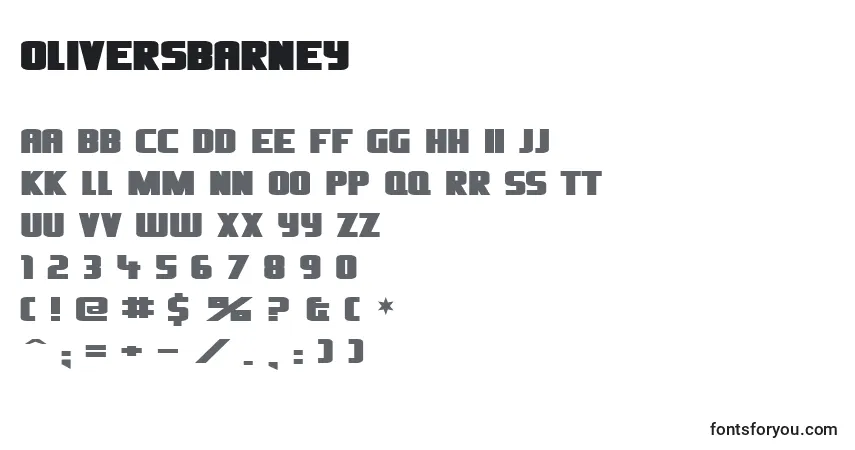 Czcionka Oliversbarney – alfabet, cyfry, specjalne znaki