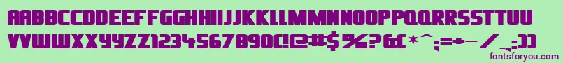 Oliversbarney-Schriftart – Violette Schriften auf grünem Hintergrund