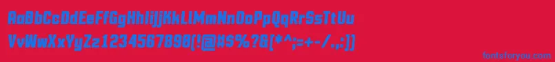 MotioncontrolBolditalic Font – Blue Fonts on Red Background