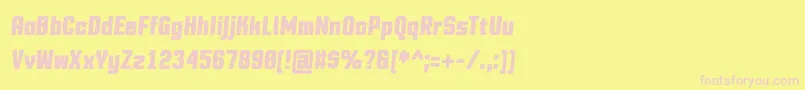 MotioncontrolBolditalic Font – Pink Fonts on Yellow Background