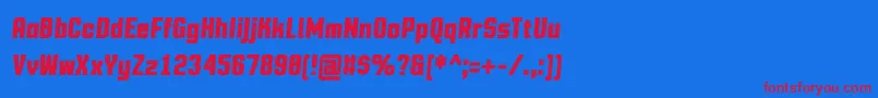 MotioncontrolBolditalic Font – Red Fonts on Blue Background