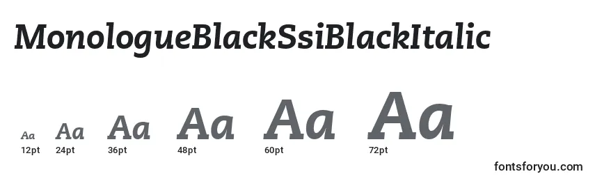 Размеры шрифта MonologueBlackSsiBlackItalic
