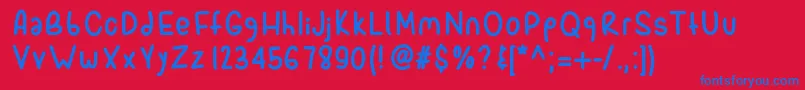 Spork Font – Blue Fonts on Red Background