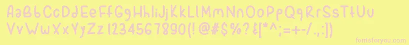 Spork Font – Pink Fonts on Yellow Background