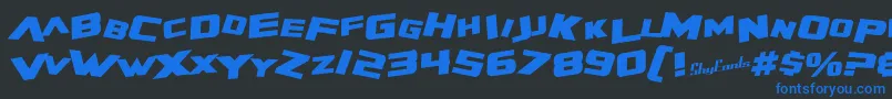 Шрифт SfZeroGravityBoldItalic – синие шрифты на чёрном фоне