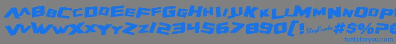 フォントSfZeroGravityBoldItalic – 灰色の背景に青い文字