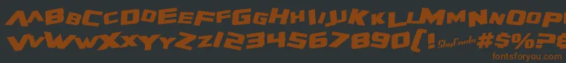 SfZeroGravityBoldItalic Font – Brown Fonts on Black Background