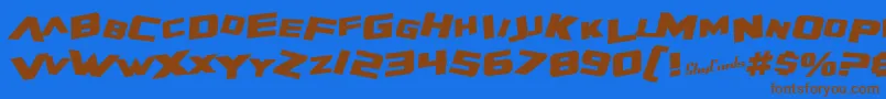 Шрифт SfZeroGravityBoldItalic – коричневые шрифты на синем фоне