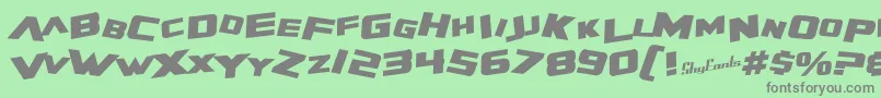 フォントSfZeroGravityBoldItalic – 緑の背景に灰色の文字