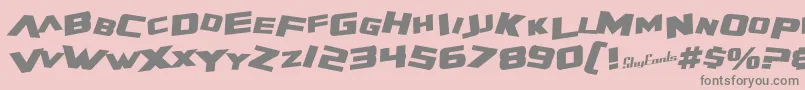 フォントSfZeroGravityBoldItalic – ピンクの背景に灰色の文字