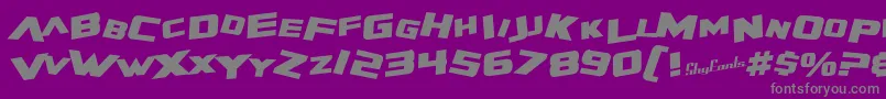 Шрифт SfZeroGravityBoldItalic – серые шрифты на фиолетовом фоне