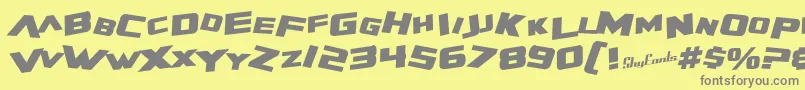 フォントSfZeroGravityBoldItalic – 黄色の背景に灰色の文字