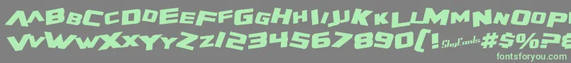 Шрифт SfZeroGravityBoldItalic – зелёные шрифты на сером фоне