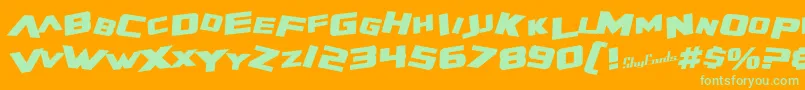 SfZeroGravityBoldItalic Font – Green Fonts on Orange Background