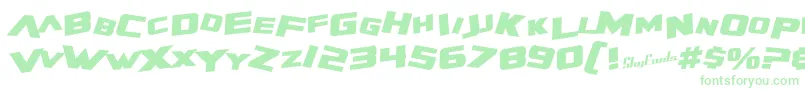 SfZeroGravityBoldItalic-Schriftart – Grüne Schriften auf weißem Hintergrund