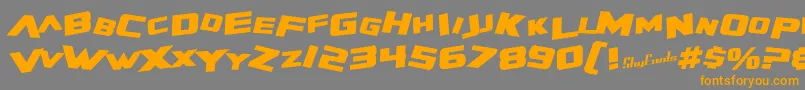 SfZeroGravityBoldItalic Font – Orange Fonts on Gray Background